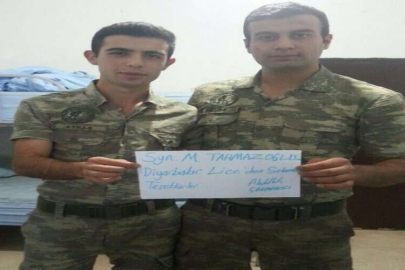 Askerlerden Tahmazoğlu'na teşekkür