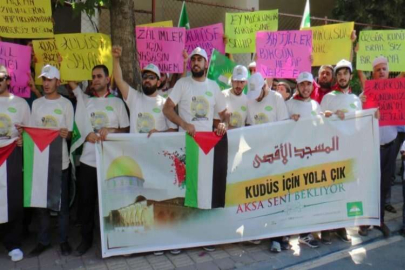 Pedal çevirerek İsrail'e tepki gösterdiler