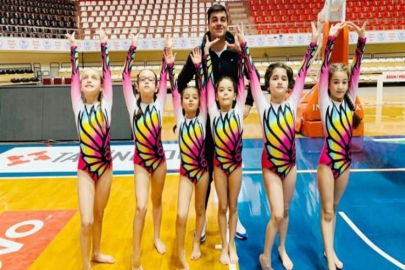 SANKO Okulları jimnastik takımı il üçüncüsü oldu