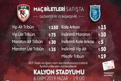 Bilet fiyatları belli oldu