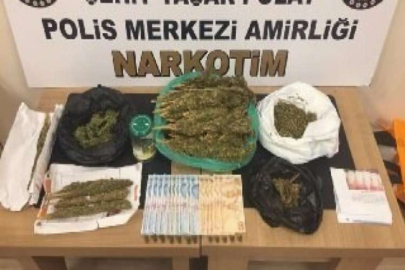 1 kilo esrar yakalandı