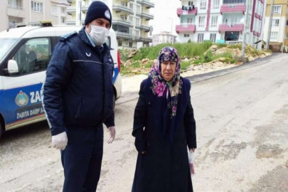 BÜYÜKŞEHİR ZABITA EVDE KALAN YAŞLILARI UNUTMADI