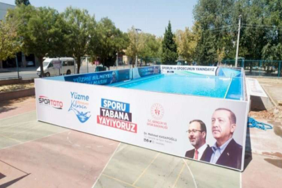 ŞAHİNBEY BELEDİYESİ 4 BÖYLE YÜZME HAVUZU KURDU