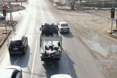 Kırmızı ışık ihlali yapanları drone yakaladı