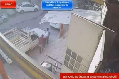 İş yerlerinden hırsızlık anları güvenlik kamerasında