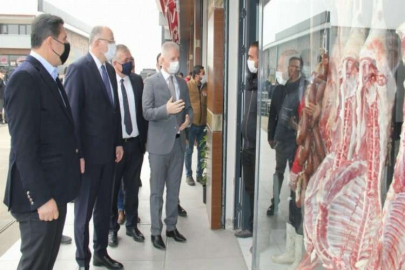 Vali Gül ve Milletvekili Koçer, et borsası ve et halini inceledi
