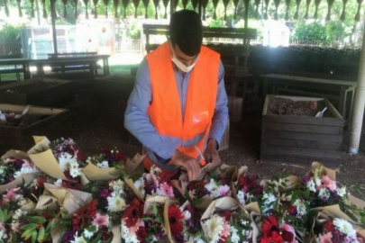 Bayram öncesinde şehit ve gazi ailelerine çiçek