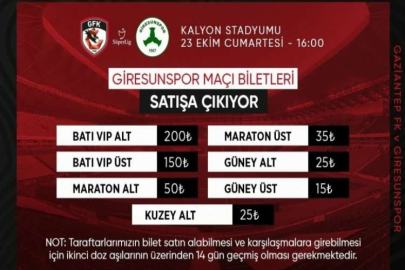 GİRESUNSPOR MAÇI BİLETLERİ SATIŞTA