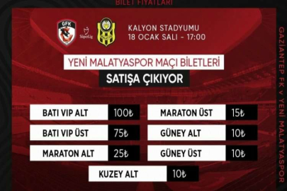 Bilet fiyatları açıklandı