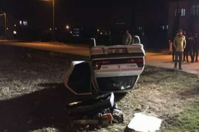 Adıyaman’da, otomobil takla attı: 2 yaralı