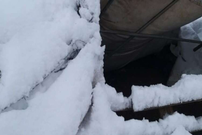 Çadırlar ve çatılar çöktü hayvanlar telef oldu