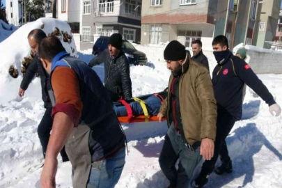 Damda kar temizlerken aşağıya düştü