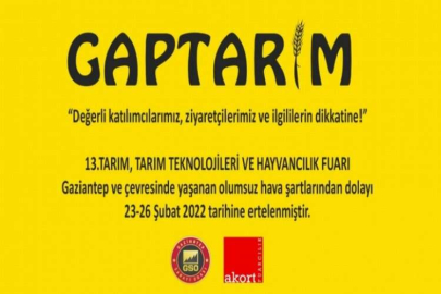 GAPTARIM VE HAYVANCILIK FUARI ERTELENDİ