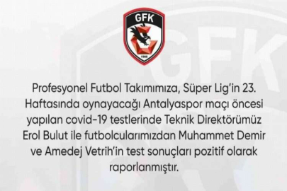 Gaziantep FK’da korona virüs şoku