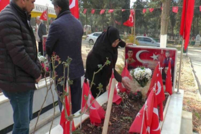 Evlat nöbetindeki ailelerden Gara şehitlerinin mezarına ziyaret