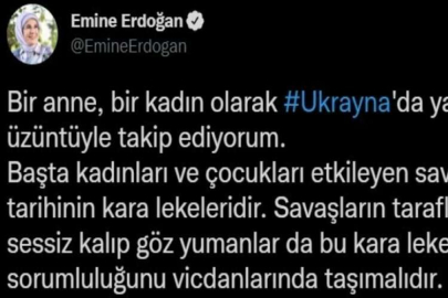 Emine Erdoğan: “Bir anne olarak, uluslararası toplumu barışın tesisi için harekete geçmeye davet ediyorum”