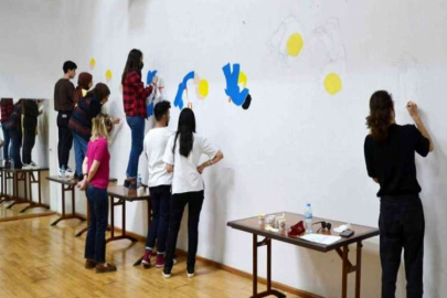 Judo teknikleri duvarlara resmedildi