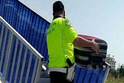 Trafik polisinden örnek davranış