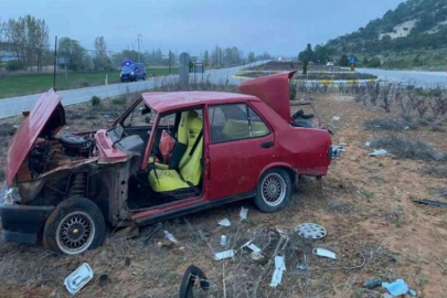 Takla atan araçta baba öldü, oğlu ağır yaralandı