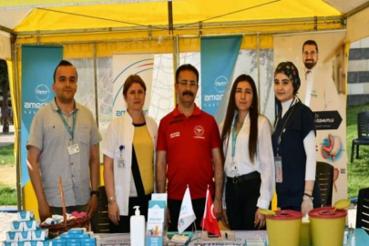 Festivale katılanların kan şekerini ölçtüler