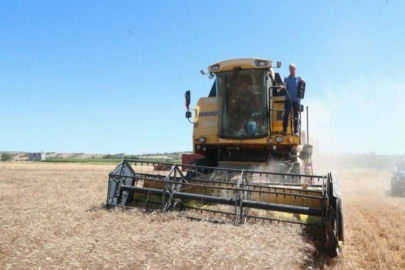 Başkan Tahmazoğlu çiftçinin hasat sevincine ortak oldu