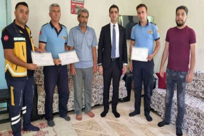 Çiftçinin hayatını kurtaran ekiplere ödül verildi