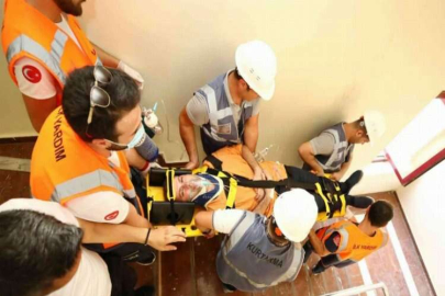 GAÜN Hastanesi’nde gerçeği aratmayan yangın tatbikatı