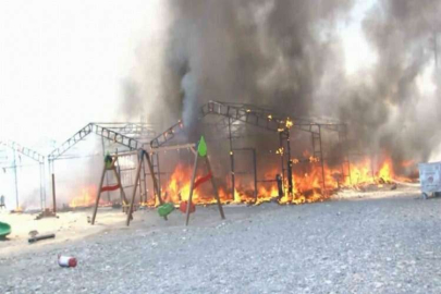 Çadır kentte yürekleri ağza getiren yangın