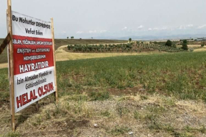 Depremzede, nohut tarlasını vatandaşlara açıp “Helal olsun” pankartı astı