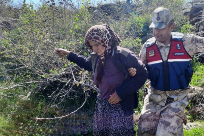 Kaybolan kadın jandarma destekli arama çalışmalarıyla bulundu