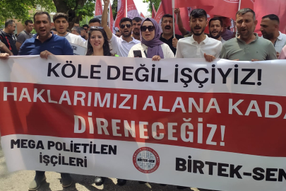 Mega Polietilen işçileri haklarını istiyor