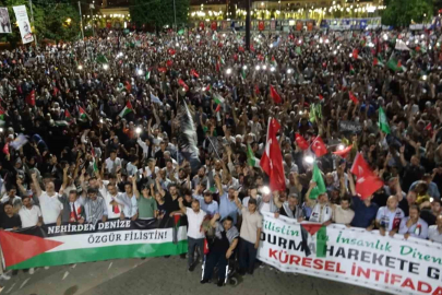 Gaziantep’te binlerce kişi Filistin ve Heniyye için yürüdü