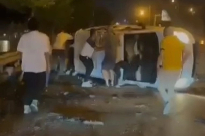 Gaziantep’te çarpışan iki araçtan biri yan yattı: 7 yaralı