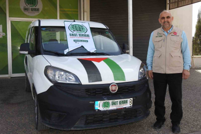 Aracını Gazze’ye bağışladı