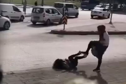 Gaziantep’te kadınların kavgası kamerada