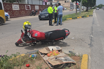 Otomobil ile çarpışan motosikletin sürücüsü yaralandı