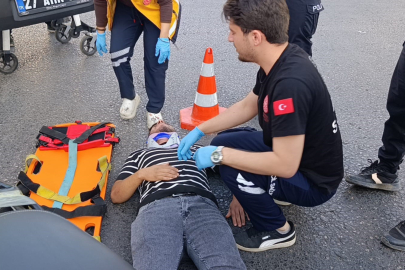 Minibüsün çarptığı motosikletin sürücüsü yaralandı