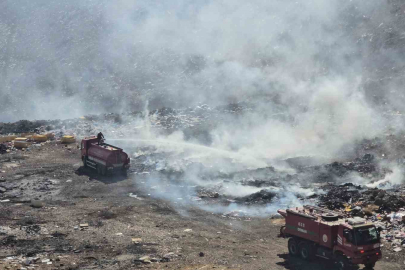 Eski çöplük alanında çıkan yangın söndürüldü