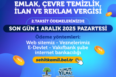 ŞEHİTKAMİL BELEDİYESİ VERGİ ÖDEMELERİNDE SON GÜN 01 ARALIK