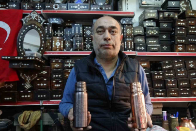 Yeni model bakır su mataraları büyük rağbet görüyor