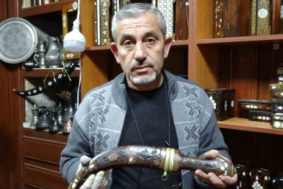 Gaziantep’te antika silahlar sedef kakma sanatıyla süsleniyor