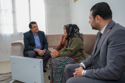 YILMAZ’DAN EVİ YENİLENEN BEYAZKURT AİLESİNE ZİYARET