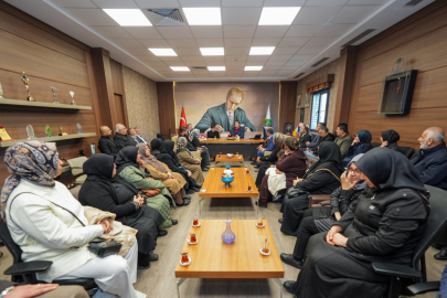 ŞEHİT AİLELERİNDEN BAŞKAN YILMAZ’A DESTEK ZİYARETİ