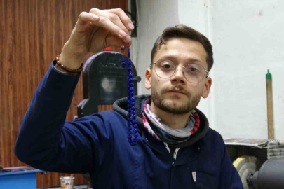 Tespih meraklısı genç hobisini ustalığa dönüştürdü