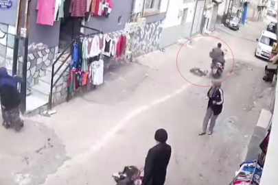 Motosiklet küçük kıza çarpıp kaçtı