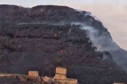 Binlerce dönüm arazi ve saman balyası kül oldu