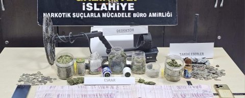 Hem uyuşturucu hem tarihi eser ele geçirildi