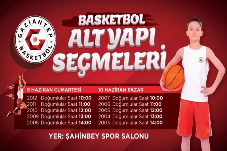 Gaziantep Basketbol altyapı seçmeleri başlıyor