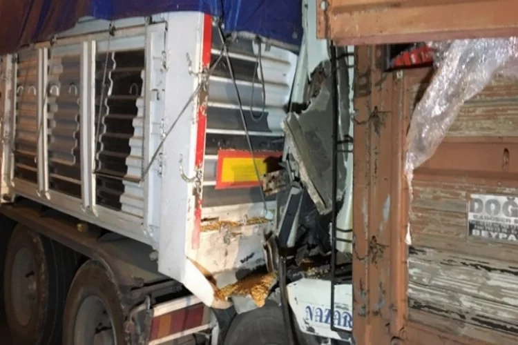 Gaziantep'te TIR'a çarpan kamyon sürücüsü öldü