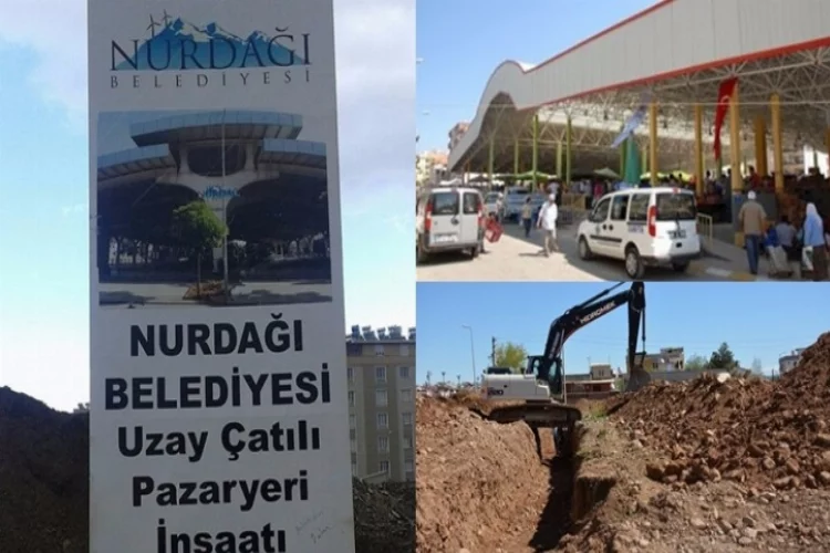 Nurdağı'nda kapalı pazar yeri ve otopark yapımı başladı